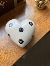 Soapstone Heart Sculpture Hand Carved Africa Paperweight 3” picture