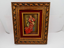 Vintage Framed 3-D Shadow Box Winged Angel with Flowers picture