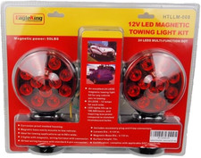 12V LED Magnetic Towing Light Kit 24 LED Stop Tail Turn DOT Compliant 20ft Harne picture