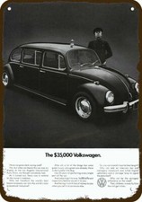 1971 VOLKSWAGEN BEETLE LIMOUSINE & CHAUFFEUR Vintage Look DECORATIVE METAL SIGN picture