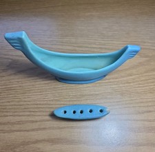 Van Briggle Gondola Boat Planter With Original Flower Frog 1940s picture