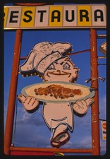 Dean's Restaurant sign chef detail B-40 Route 66 Tucumcari New Mexico Old Photo picture