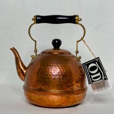 VTG Hammered Copper Tea Kettle Pot Dimpled Patina Old Dutch ODI Nickel Lined picture
