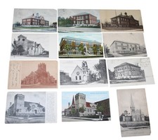 Antique Grove City PA Postcards  High School Churches Methodist Lot of 12 picture