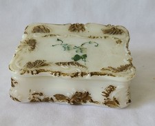 Antique Milk Glass Opal Ware Dresser or Vanity Box Dithridge Company 1890s picture