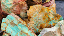 Natural Hard Untreated Tonopah NV Turquoise Royston Ribbon Rough - Half pound picture