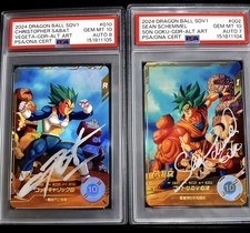 Bandai 2024 Dragon Ball SDV1 PSA Auto Lot 2 Goku #002 Vegeta #010 picture