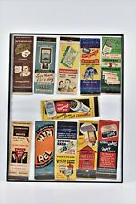 Vintage Lot Nicely Framed Matchbook Covers Mennen Squibb Vicks Listerine Stopit picture