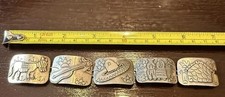 Vintage Mexican Sterling Silver Picture/Image Bracelet 7” 1.4 Oz Clasp Missing picture