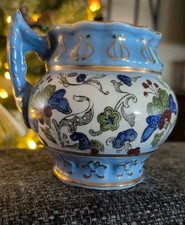 Awesome Transferware Mug Hand Painted Floral & Fleur De Lis Gilt  picture