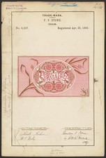 Photo:Y P Stone Three Spaniards Cigars 1882 Trade Mark Label picture