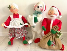 Vintage Anna Lee ~27” Santa Claus 1968 Mrs Santa Claus 1966-68 Snowman ~29” 1983 picture