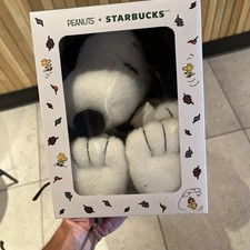IN HAND NIB Starbucks Peanuts Snoopy Barista Plush w/ Green Apron 2026 Cute picture