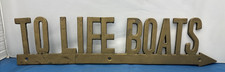 Vintage Penco To Life Boats Brass Arrow Sign Wall Art Nautical Ship picture