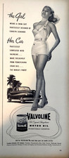 1948 Valvoline Motor Oil Pin-up Vintage Print Ad Carolyn Schnurer Swimsuit LIFE picture