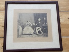 Antique 1860s French Genre Photograph – Marck, Paris –Elderly Couple in Parlour picture