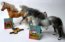 Vintage Set of 3 Grand Champions Horses with Brushes - Used (In good condition) picture