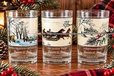 Currier And Ives Arby’s 1978 Complete Set of 4 Glass Tumblers - Winter Scenes picture