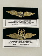 Vintage Continental Airlines Pilot Wings Progression Set 9th Issue 1986-1991 picture