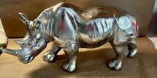 Metal Rhino Table Top Decor Statue Sculpture Rhinoceros Figurine 34cmx17cm, 3lbs picture
