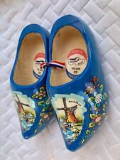 Dutch Hand Carved Wooden Shoes Clogs Holland Medium Netherlands Windmill picture