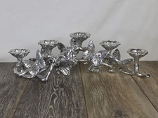 Vtg Arthur Court Butterfly & Floral Metal 5 Light Candelabra -16