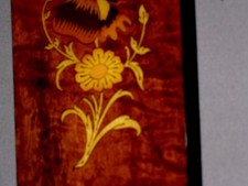 Italy Made NOTTURNO Intarsio Inlaid Wood Marquetry Art Flower Butterfly Vintage picture