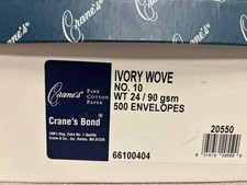 Vintage New NOS Crane’s Bond Ivory Wove 100% Cotton No. 10 Envelopes  Box Of 500 picture