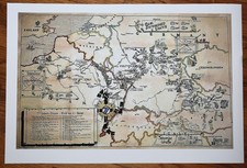 1945 WWII Illustrated Map European Theater 71st Infantry 66 Infantry Print 24