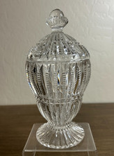 Imperial Glass Co #256 Covered Sugar Bowl Candy Dish Ribbed Zipper Design picture