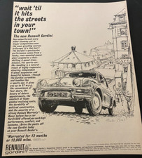 1961 Renault Dauphine Gordini Rally Racer - Vintage Original Print Ad / Wall Art picture
