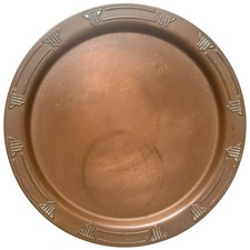 Antique Vintage Mission Arts & Crafts Period Copper Plate Tray 9-1/2