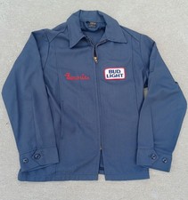 VTG Bud Light Anheuser-Busch Unitog USA Work Jacket 40R stitched Union made picture
