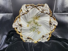 Vintage C.T. Germany Porcelain Gold Trimmed Serving Bowl picture