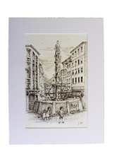 Beautiful Original Drawing Lausanne Switzerland La Palud Painting Art Vintage Collection picture