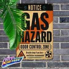 Fart Zone Warning Sign Funny Enter At Your Own Risk Metal Tin Wall Plaque picture