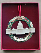 US Capitol Historical Society Christmas Ornament 24k Gold Finish Real Marble picture