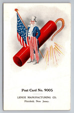Uncle Sam Firecracker 4th of July by Lenox Manufacturing Co Unp UDB Postcard picture