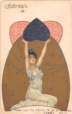 J46/ Artist Signed Postcard c1910 Raphael Kirchner Pretty Woman Art Nouveau 218 picture