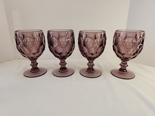 Imperial Glass Ohio Provincial Amethyst Water Goblet 8 Oz Thumbprint Set Of 4 picture