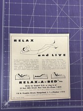 1958 PRINT AD RELAX-A-BED CORPORATION RELAX AND LIVE HEMPSTEAD LONG ISLAND NY picture