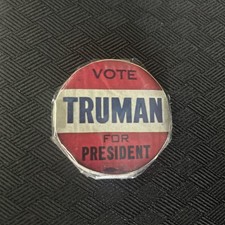 1948 Harry S Truman Vote Truman for President 2.25” Campaign Pinback Button picture