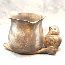 Vintage Wm Rogers #346 Bird w/ Wishbone Bag Toothpick Match Holder picture