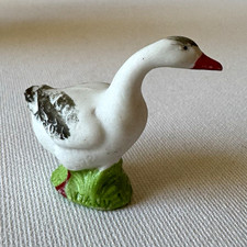 Antique Vintage German Bisque Porcelain Miniature Goose Figurine Germany 6522 picture