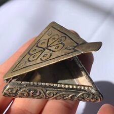 RARE ANCIENT VIKING BRONZE AMULET JEWELRY ENGRAVED BOX - 16TH CENTURY picture
