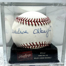 Madeleine Albright Signed Baseball Autograph MLB Rawlings Official Ball picture
