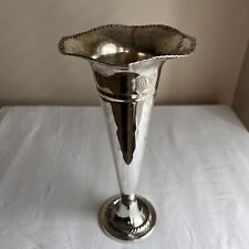 Department 56 Silver Plate Over Brass Trumpet Vase 11”Tall picture