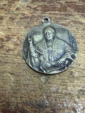 ANTIQUE 1925 POPE PIUS JUBILEE YEAR ST PETER'S BASILICA STERLING SILVER MEDAL picture