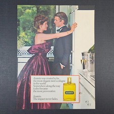 1982 Aramis Mens Cologne Vintage Print Ad Elegant Well Dressed Couple In Kitchen picture