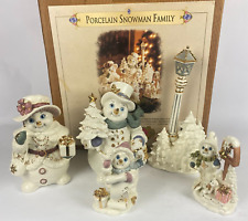 Porcelain Snowman Family Grandeur Noel Collectors Edition 2001 Christmas Holiday picture